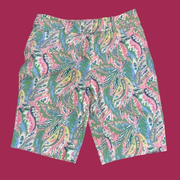 Talbots  Perfect Short Colorful Paisley Print Bermuda Shorts Size 2 - Picture 1 of 9